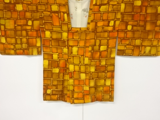 JAPANESE KIMONO / VINTAGE MICHIYUKI COAT / SILK / STONE PAVEMENT