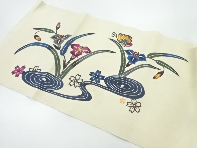 夏帯 名古屋帯 夏 夏名古屋帯 正絹 新品 九寸名古屋帯 流水 雪輪 