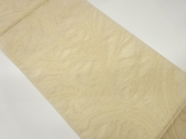 ys7103047; 宗sou 本家加納製　道長取りに花唐草模様織り出し袋帯 ys7103047; 宗sou 本家加納製 道長取りに花唐草模様織り出し袋帯