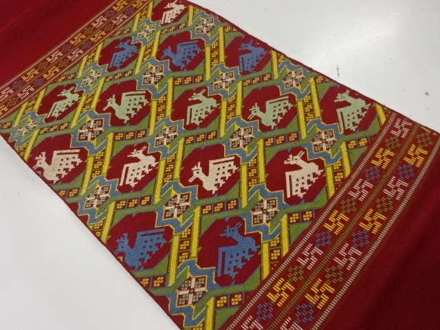 龍村平蔵製　有栖川鹿文織出し袋帯