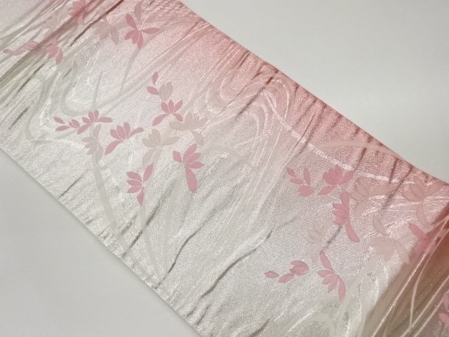JAPANESE FUKURO OBI / WOVEN FLORAL PLANTS