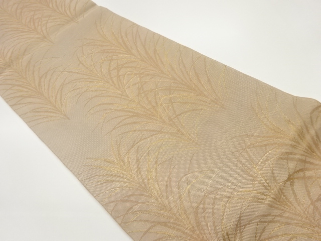 JAPANESE FUKURO OBI FOR SUMMER / WOVEN PLANTS / BY KAWASHIMA SELKON