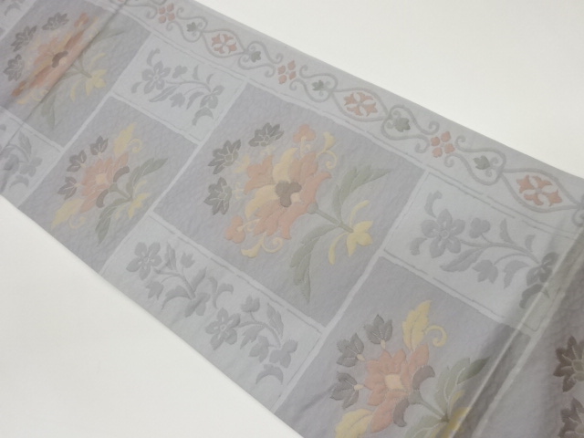 JAPANESE FUKURO OBI / WOVEN FLORAL PLANTS