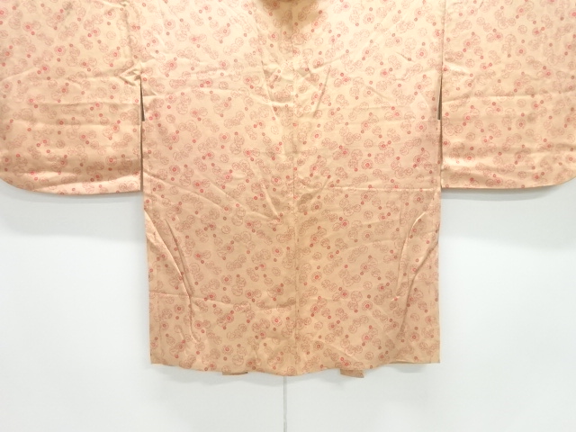 JAPANESE KIMONO / ANTIQUE HAORI / SILK / KINSHA / BAMBOO GRASS & FLOWER