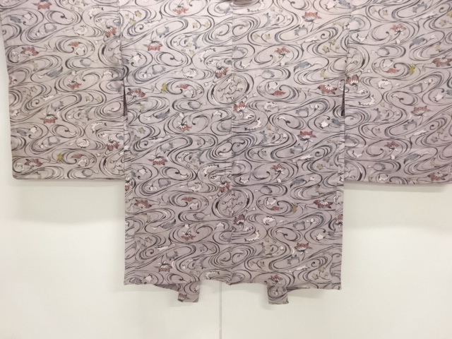 アンティーク　紋錦紗流水に花模様羽織