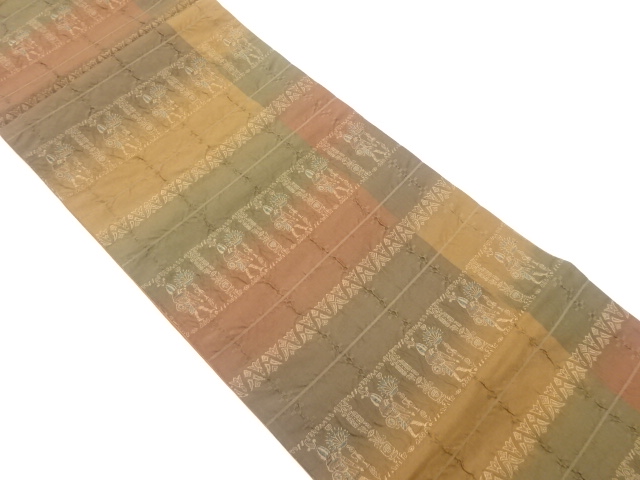 JAPANESE FUKURO OBI / MATELASSE / WOVEN ABSTRACT STRIPE