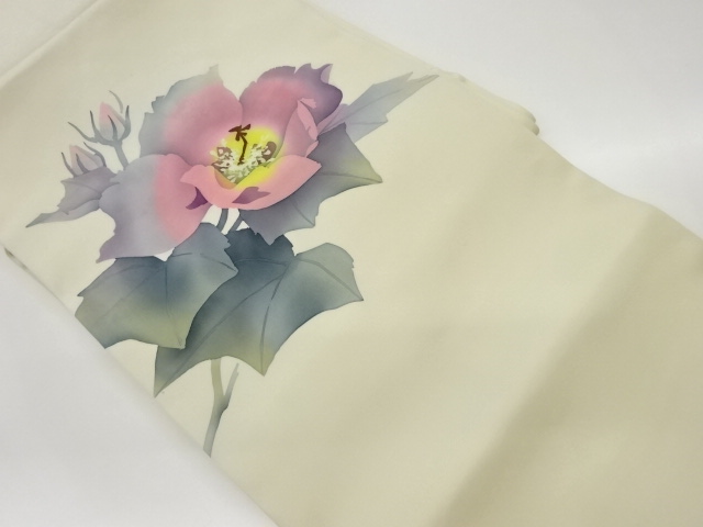 作家物　塩瀬花葉模様名古屋帯
