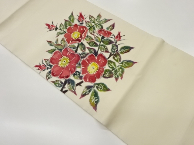 JAPANESE HIRAKI NAGOYA OBI / SHIOZE / FLOWER / ARTIST WORK