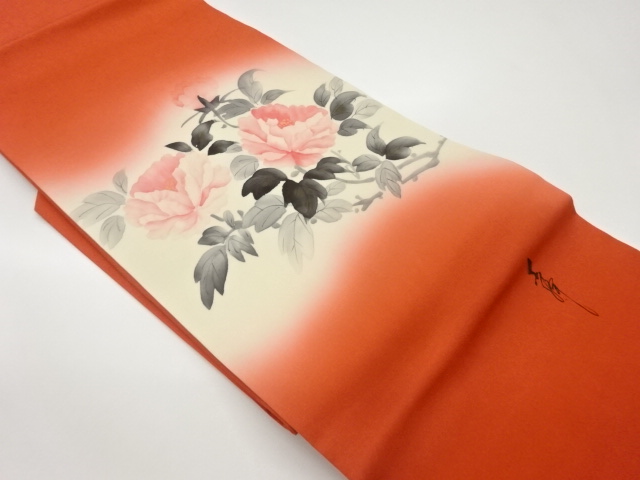 JAPANESE NAGOYA OBI / SHIOZE / PEONY / ARTIST WORK