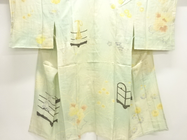 ys7124148; 宗sou 紗　ぜんまい織　花模様着物 宗 sou::お茶道具・着物のお店