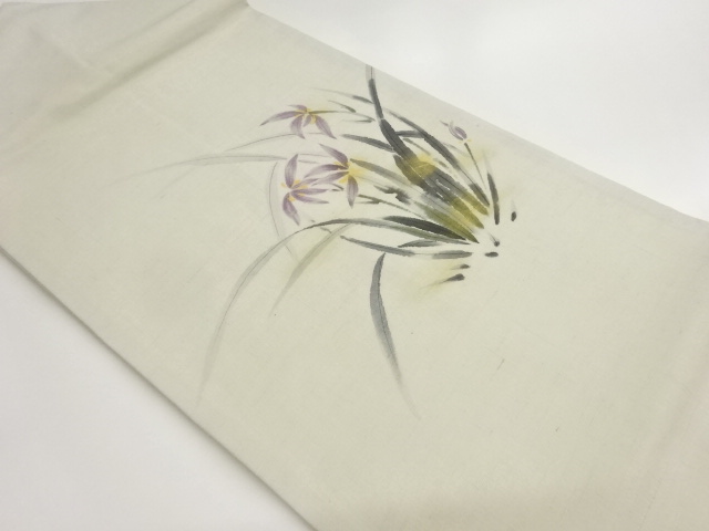 JAPANESE NAGOYA OBI / TSUMUGI / KINSAI / FLOWER / ARTIST WORK