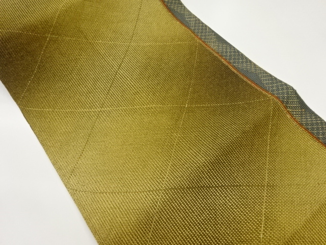 Nagoya obi woven with stripes and water chestnuts