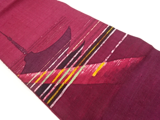 JAPANESE NAGOYA OBI / MAWATA TSUMUGI / STRIPE / ARTIST WORK
