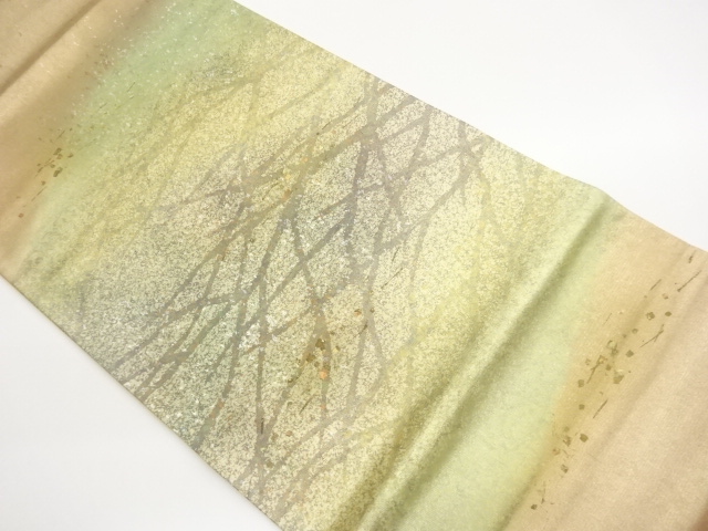 作家物　引箔抽象模様袋帯