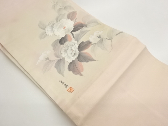 JAPANESE NAGOYA OBI / EMBROIDERY / FLOWER / ARTIST WORK