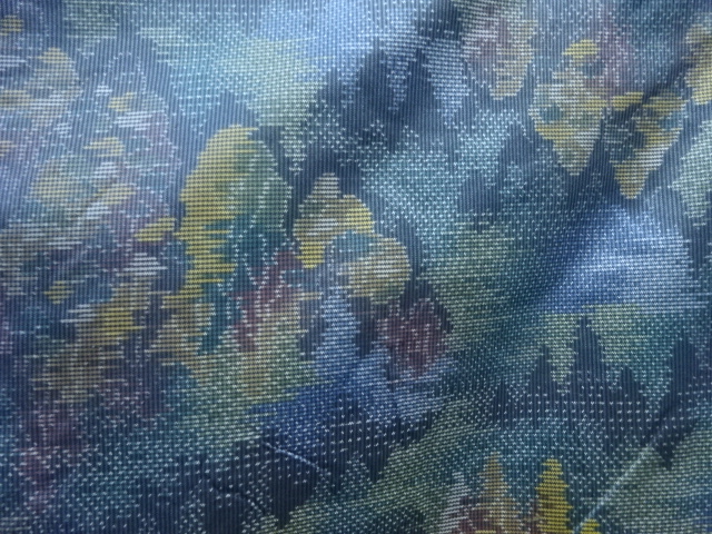 JAPANESE KIMONO / ANTIQUE KIMONO / SILK / DORO OSHIMA TSUMUGI / WOVEN FOREST