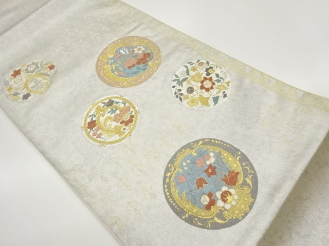 JAPANESE FUKURO OBI / WOVEN FLORAL PLANTS