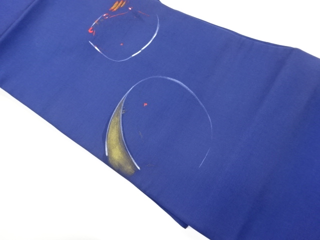 作家物　金彩手描きこけし模様名古屋帯