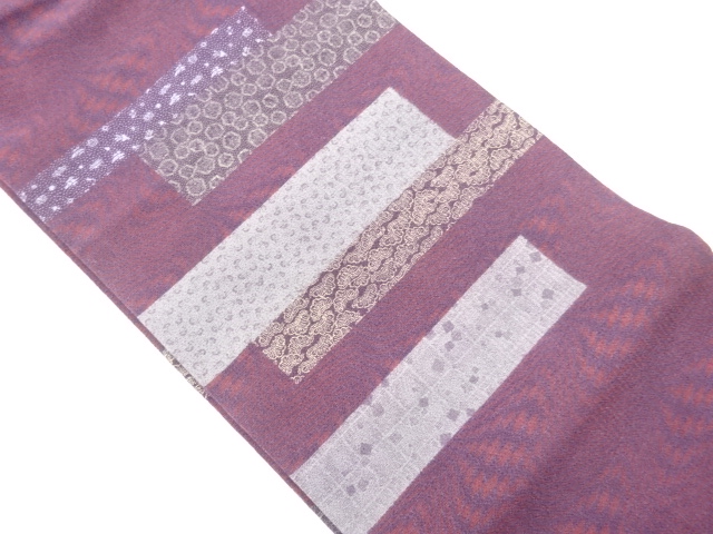 JAPANESE NAGOYA OBI / CHIRIMEN / ABSTRACT STRIPE / ARTIST WORK