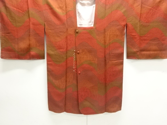 未使用品　変わり横段模様道行コート