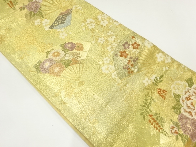 花扇模様織出し袋帯