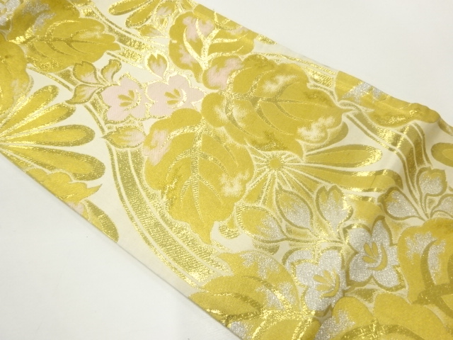 アンティーク　花立涌に桐模様織出し丸帯（材料）