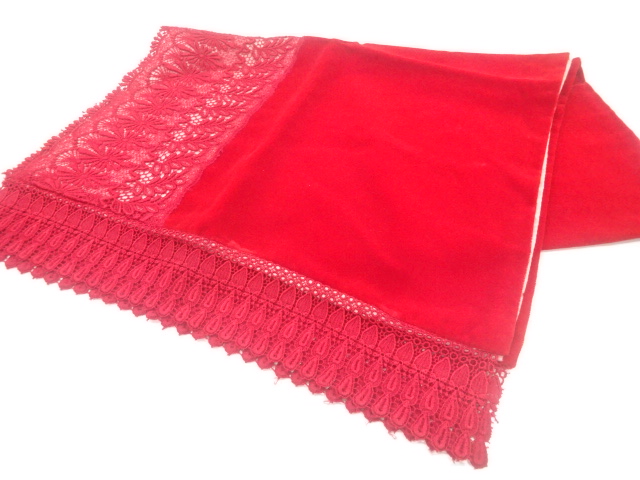 ビロードレース花模様ショール