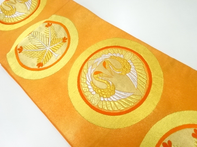 JAPANESE FUKURO OBI / WOVEN PINE & CRANE