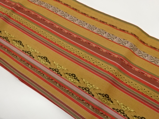 JAPANESE NAGOYA OBI / WOVEN CHECKERED & GEOMETRIC