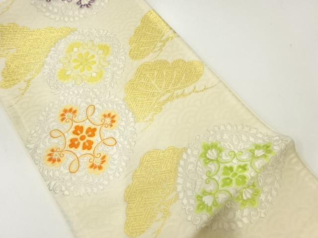 JAPANESE FUKURO OBI / WOVEN FLOWER CREST