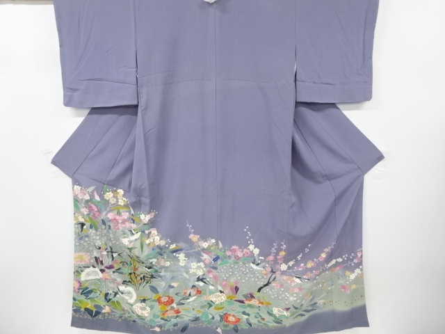 リサイクル　百貫華峰作　本場加賀友禅花鳥模様色留袖(比翼付き)