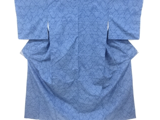 リサイクル　抽象模様織り出し手織り紬着物