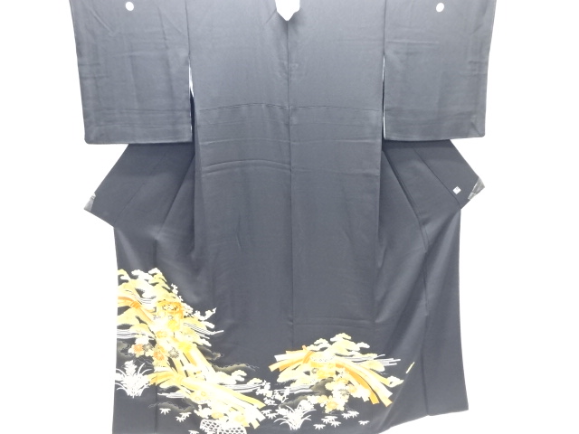千總謹製　貝桶に菊・松竹梅模様刺繍留袖(比翼付き)(高島屋)