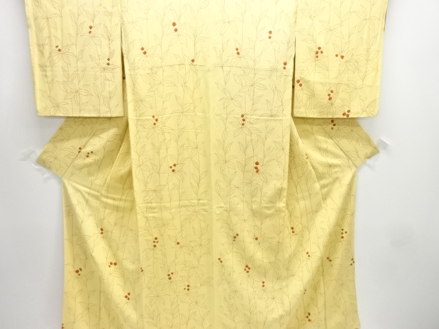 JAPANESE KIMONO / TSUKESAGE KOMONO / SILK / SHIBORI / GRASS SEEDS