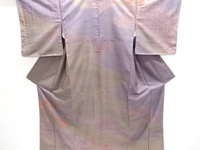 白山紬　霞に花模様訪問着