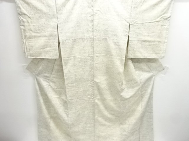 アンティーク　葉模様手織り紬着物
