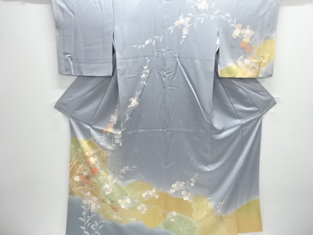 草花模様訪問着