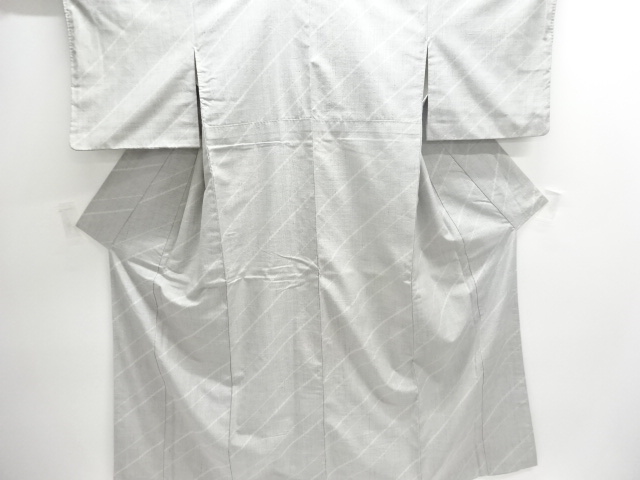 JAPANESE KIMONO / SILK / YUKI TSUMUGI / WOVEN DIAGONAL STRIPE