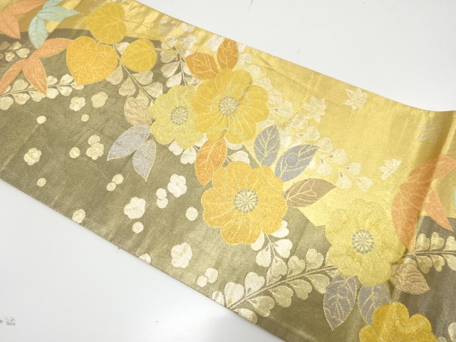 辻ヶ花模様織り出し　振袖用袋帯