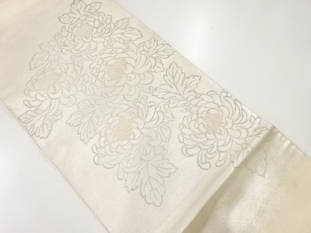 アンティーク　菊模様織り出し袋帯(材料)