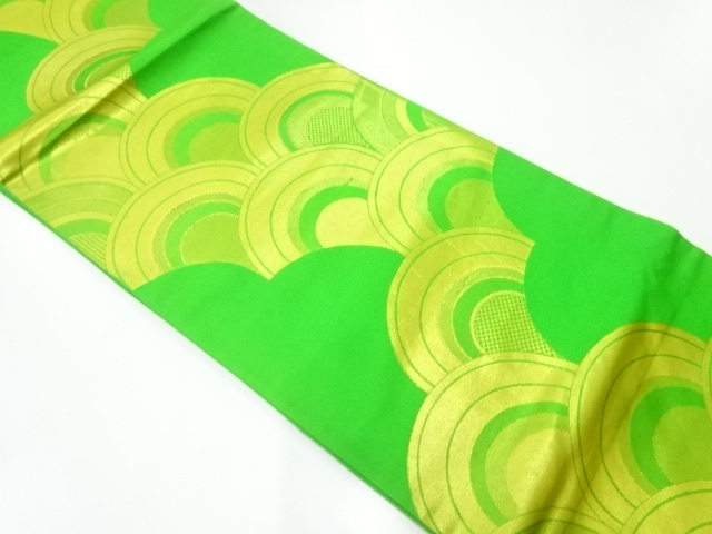 JAPANESE KIMONO / ANTIQUE FUKURO OBI / SILK / WOVEN SEIGAIHA