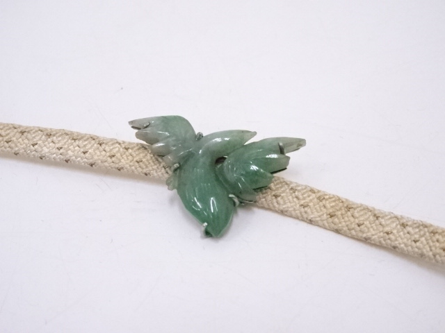 古物　翡翠彫帯留