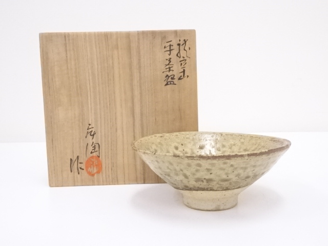 加藤舜陶造　灰釉平茶碗