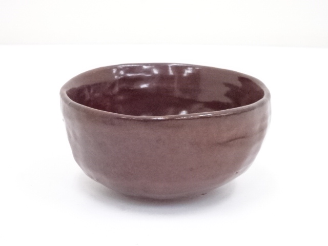 JAPANESE TEA CEREMONY / CHAWAN(TEA BOWL) / IRON RED GLAZE