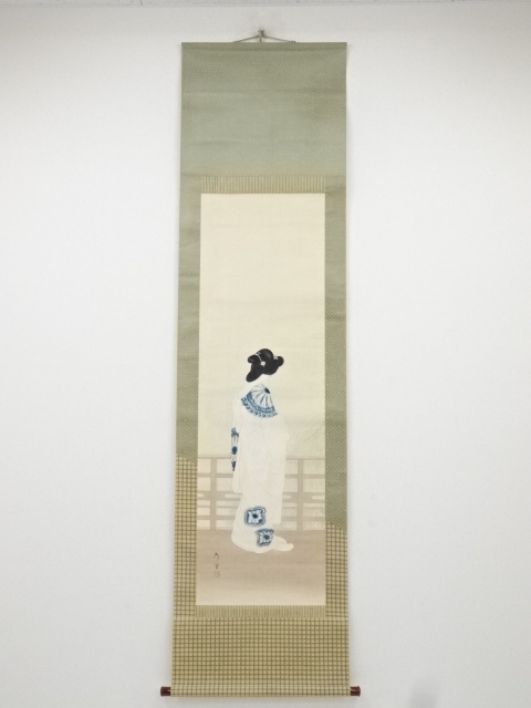 JAPANESE HANGING SCROLL / HAND PAINTED / BEAUTY / ARTISTS WORK / SHOWA ERA (1933)