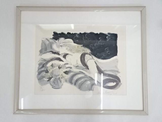 絵画　サージ・マルジス　人物画　リトグラフ　額装　51/250