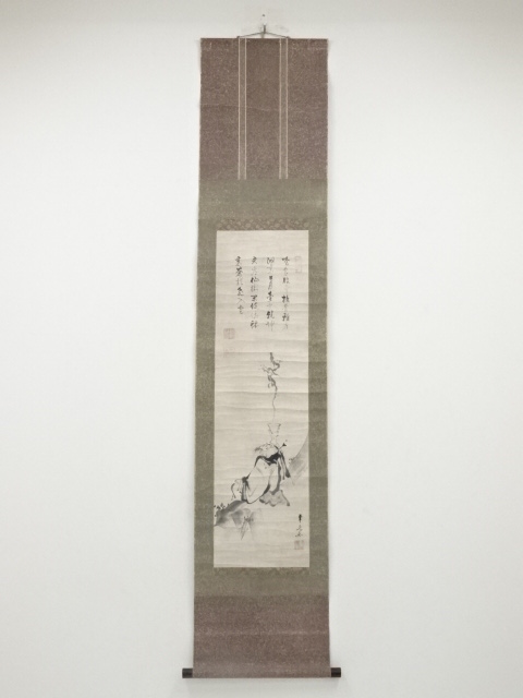 JAPANESE HANGING SCROLL / HAND PAINTED / ARHAT / EDO ERA