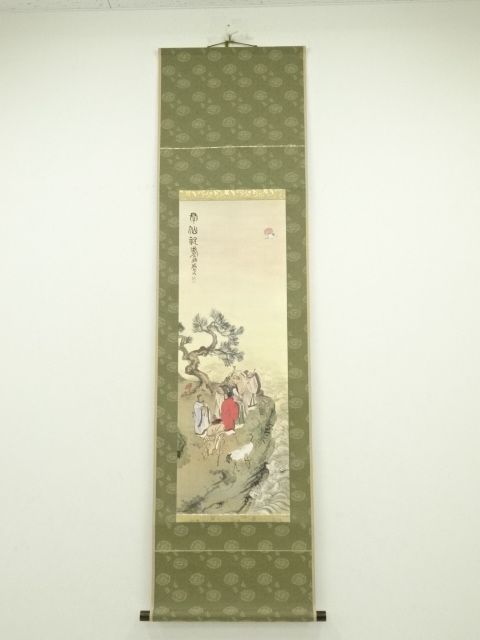 宗sou 仏画 作家物 仏之図 肉筆紙本掛軸（無地箱） 掛軸 泰寛『南無観世音菩薩』仏書 紙本 肉筆 無地箱付 掛け軸 R12151の