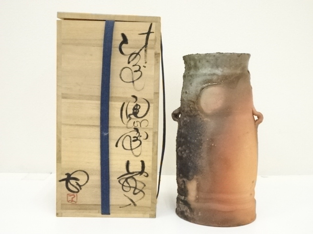 備前焼【西墻邦雄】備前 面取花入 共箱 茶道具 YG24-0603｜ooo-senar.ru